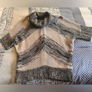 Romeo & Juliet Couture Gray and Black Cowl Neck Sweater